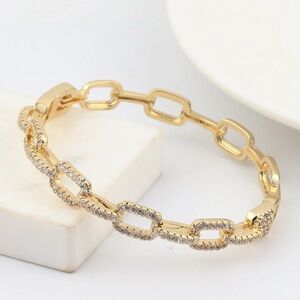 Elegant Gold Bracelet with Silver Accents